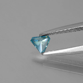 0.10캐럿 천연 블루 다이아몬드, 트릴리언, 4×3.5 mm, SI