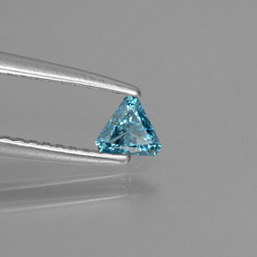 0.13캐럿 천연 블루 다이아몬드, 트릴리언, 4.2×3.7 mm, SI