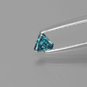 0.11캐럿 천연 녹청색 다이아몬드, 트릴리언, 3.8×3.2 mm, SI