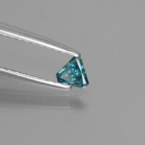 0.11캐럿 천연 녹청색 다이아몬드, 트릴리언, 3.8×3.2 mm, SI