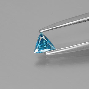 0.09캐럿 천연 블루 다이아몬드, 트릴리언, 4×3.7 mm, SI