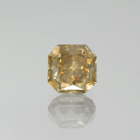 2.74캐럿 천연 샴페인 다이아몬드, 에메랄드 컷, 7.3×7.2 mm, SI