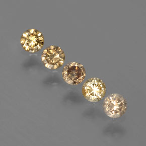 캐럿 천연 샴페인 다이아몬드 보석, 라운드 컷, 2.74 mm, SI