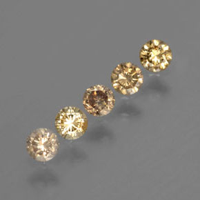 캐럿 천연 샴페인 다이아몬드 보석, 라운드 컷, 2.74 mm, SI