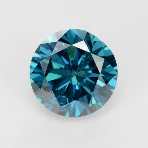 0.42캐럿 천연 인텐스 실버 아쿠아 블루 다이아몬드, 라운드 컷, 4.75 mm, VS-SI