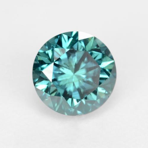 0.37캐럿 천연 Vivid Greenish Blue 다이아몬드, 라운드 컷, 4.44 mm, VS