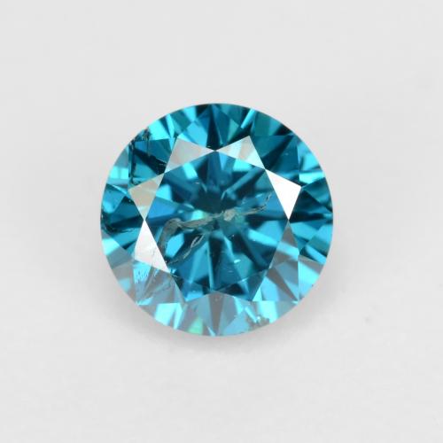 0.30캐럿 천연 라이트 프러시안 블루 다이아몬드, 라운드 컷, 4.27 mm, SI