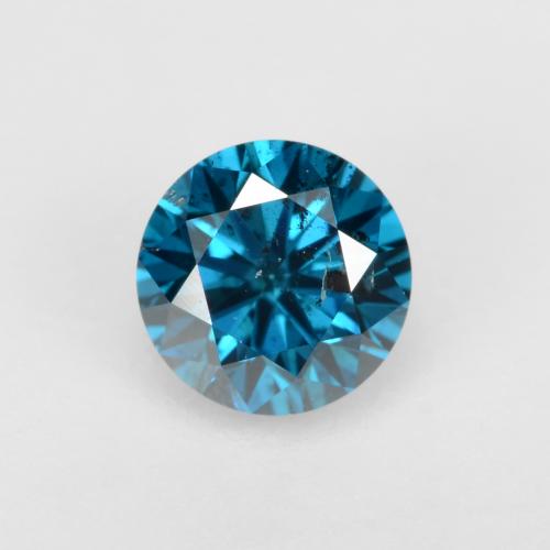0.26캐럿 천연 인텐스 실버 아쿠아 블루 다이아몬드, 라운드 컷, 4.04 mm, SI