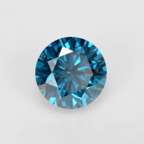 0.26캐럿 천연 인텐스 실버 아쿠아 블루 다이아몬드, 라운드 컷, 4.04 mm, SI