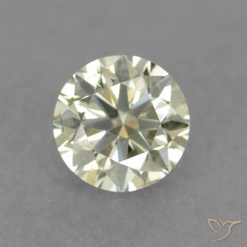 0.18ct 자연스러운 옅은 노랑 다이아몬드, 둥근, VS