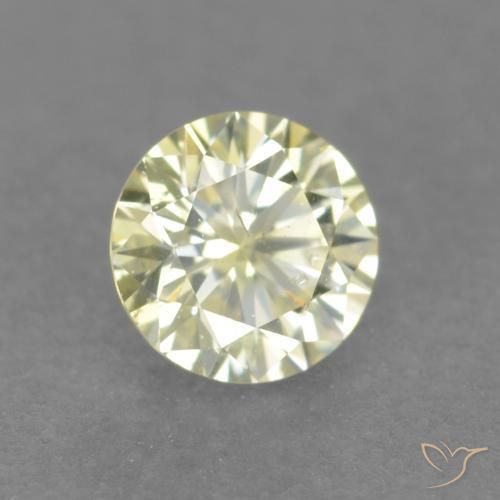 0.18캐럿 천연 라이트 옐로우 다이아몬드, 라운드 컷, 3.60 mm, VS