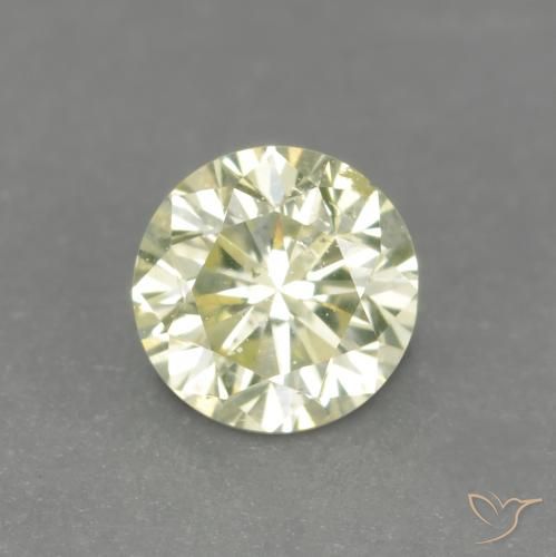 0.15캐럿 천연 담황색 다이아몬드, 라운드 컷, 3.39 mm, VS
