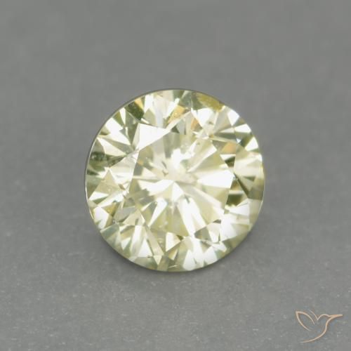 0.15캐럿 천연 담황색 다이아몬드, 라운드 컷, 3.39 mm, VS