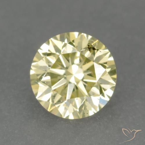 0.22ct 자연스러운 담황색 다이아몬드, 둥근, VS