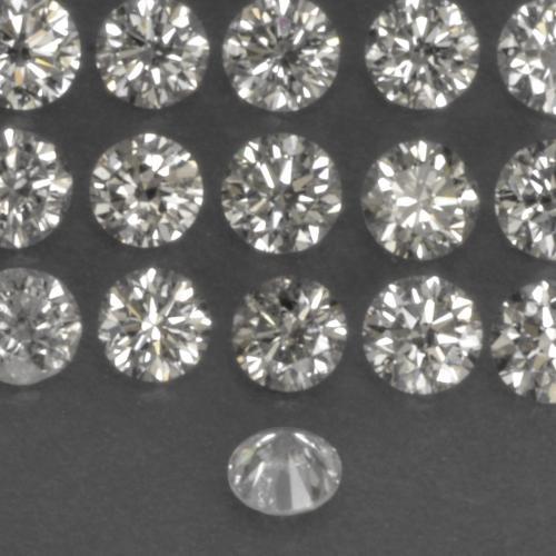 0.10캐럿 천연 따뜻한 화이트 다이아몬드 보석, 라운드 컷, 2.09 mm, VS