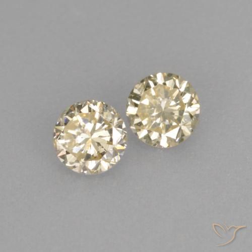 0.31캐럿 천연 샴페인 다이아몬드 보석, 라운드 컷, 3.37 mm, VVS-VS