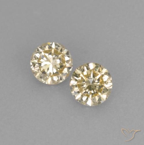 0.31캐럿 천연 샴페인 다이아몬드 보석, 라운드 컷, 3.37 mm, VVS-VS