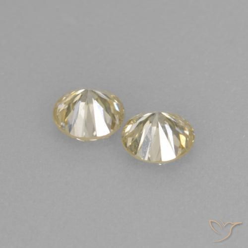 0.31캐럿 천연 샴페인 다이아몬드 보석, 라운드 컷, 3.37 mm, VVS-VS