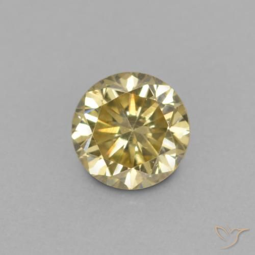 0.14ct 자연스러운 샴페인 다이아몬드, 둥근, VVS-VS