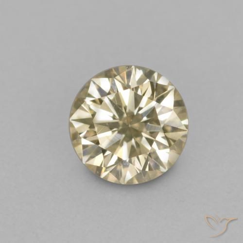0.14ct 자연스러운 샴페인 다이아몬드, 둥근, VVS-VS