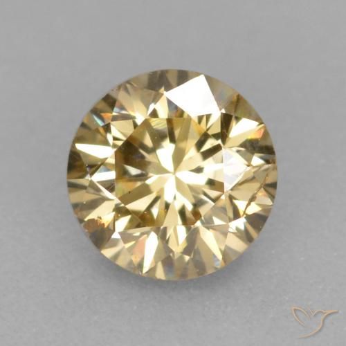 0.25ct 자연스러운 샴페인 다이아몬드, 둥근, VS
