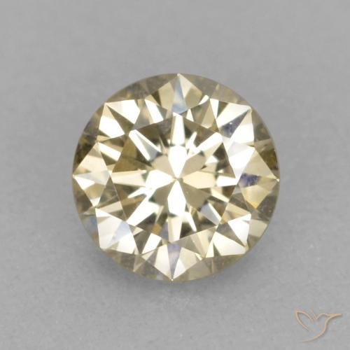 0.14ct 자연스러운 코냑 다이아몬드, 둥근, VVS-VS