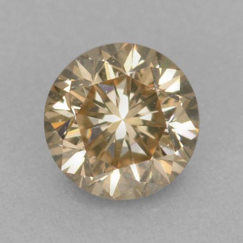 0.21캐럿 천연 골든 브라운 다이아몬드, 라운드 컷, 3.70 mm, VVS-VS