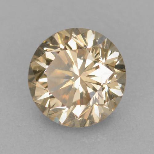 0.21캐럿 천연 골든 브라운 다이아몬드, 라운드 컷, 3.70 mm, VVS-VS
