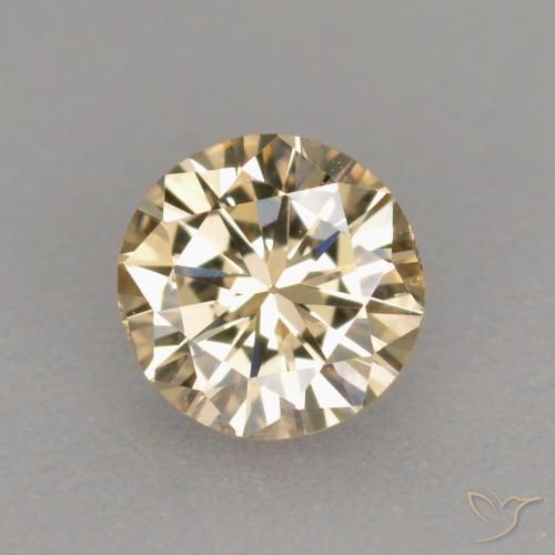 0.25ct 자연스러운 매우 밝은 황금빛 갈색 다이아몬드, 둥근, VS-SI
