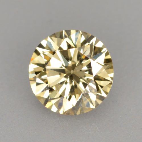 0.40캐럿 천연 골든 브라운 다이아몬드, 라운드 컷, 4.76 mm, VVS-VS