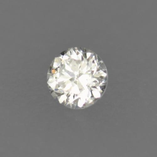 0.01캐럿 천연 따뜻한 화이트 다이아몬드, 라운드 컷, 1.26 mm, VS