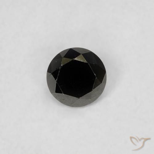0.09ct 자연스러운 검은색 다이아몬드, 둥근, 불투명체