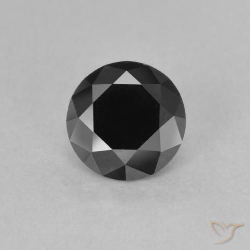 0.85ct 자연스러운 검은색 다이아몬드, 둥근, 불투명체