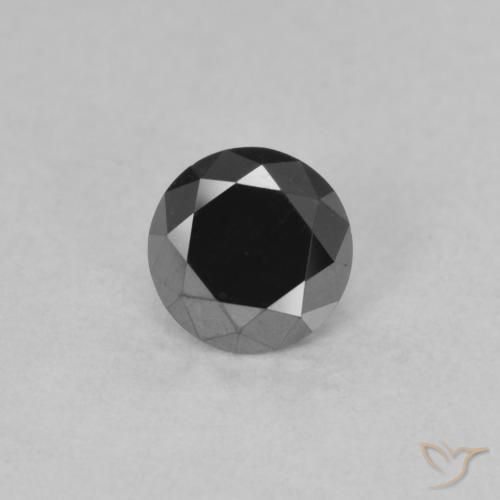 0.52ct 자연스러운 검은색 다이아몬드, 둥근, 불투명체
