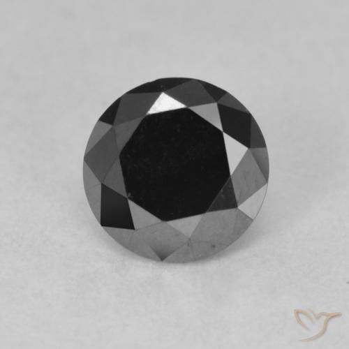 0.80ct 자연스러운 검은색 다이아몬드, 둥근, 불투명체