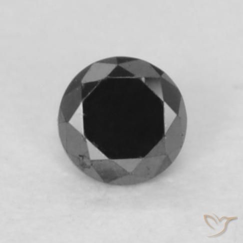 0.05ct 자연스러운 검은색 다이아몬드, 둥근, 불투명체