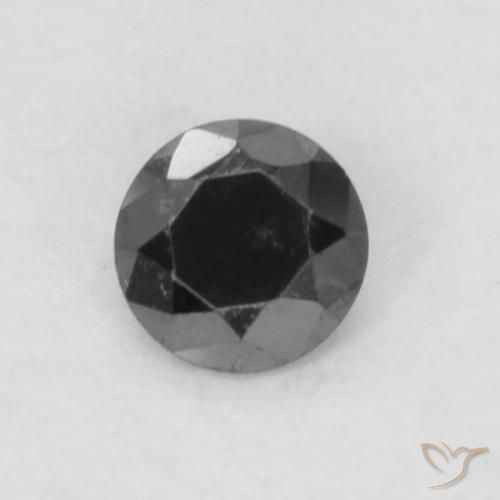 0.05ct 자연스러운 검은색 다이아몬드, 둥근, 불투명체