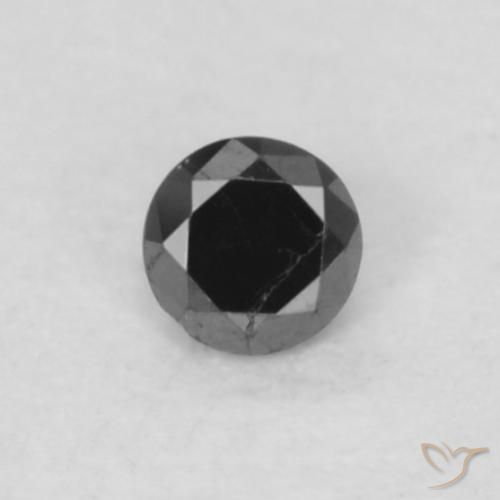 0.04ct 자연스러운 검은색 다이아몬드, 둥근, 불투명체