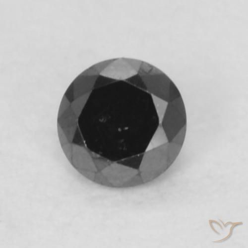 0.05ct 자연스러운 검은색 다이아몬드, 둥근, 불투명체