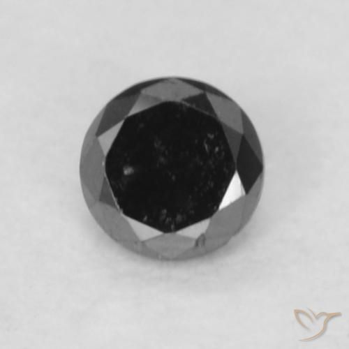 0.06ct 자연스러운 검은색 다이아몬드, 둥근, 불투명체