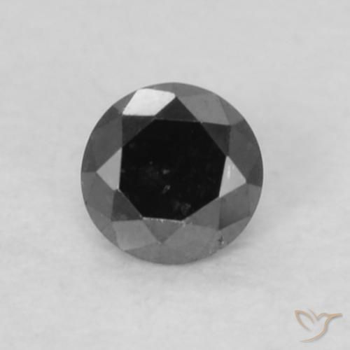 0.05ct 자연스러운 검은색 다이아몬드, 둥근, 불투명체