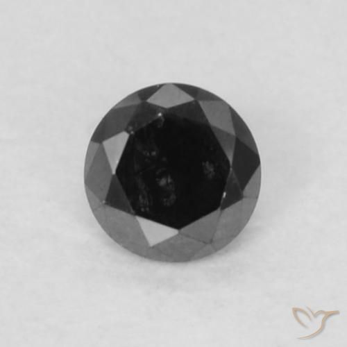 0.05ct 자연스러운 검은색 다이아몬드, 둥근, 불투명체