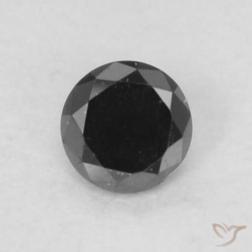 0.05ct 자연스러운 검은색 다이아몬드, 둥근, 불투명체