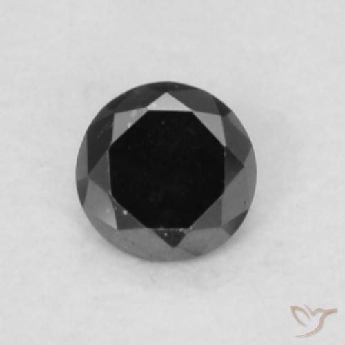 0.05ct 자연스러운 검은색 다이아몬드, 둥근, 불투명체