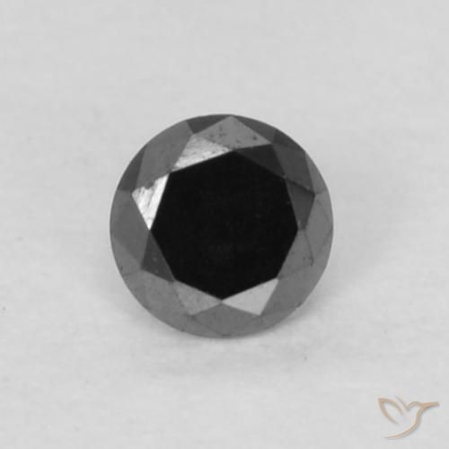 0.06ct 자연스러운 검은색 다이아몬드, 둥근, 불투명체