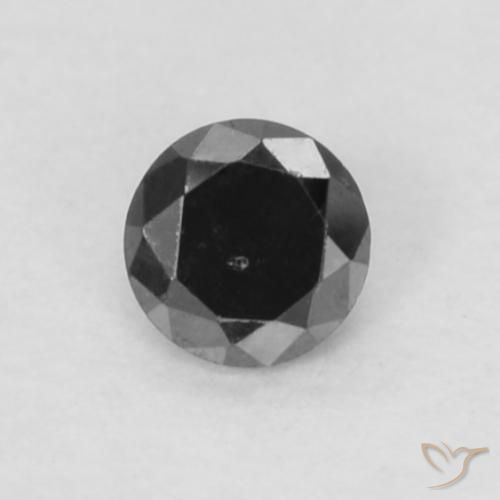 0.05ct 자연스러운 검은색 다이아몬드, 둥근, 불투명체