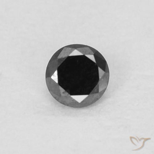 0.05ct 자연스러운 검은색 다이아몬드, 둥근, 불투명체
