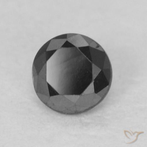 0.10캐럿 천연 검정색 다이아몬드, 라운드 컷, 2.68 mm, 불투명체