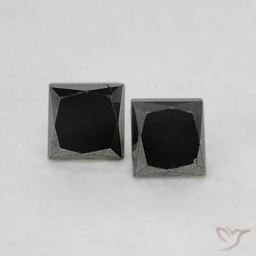 0.13캐럿 천연 검은색 다이아몬드 보석, 정사각형, 불투명체