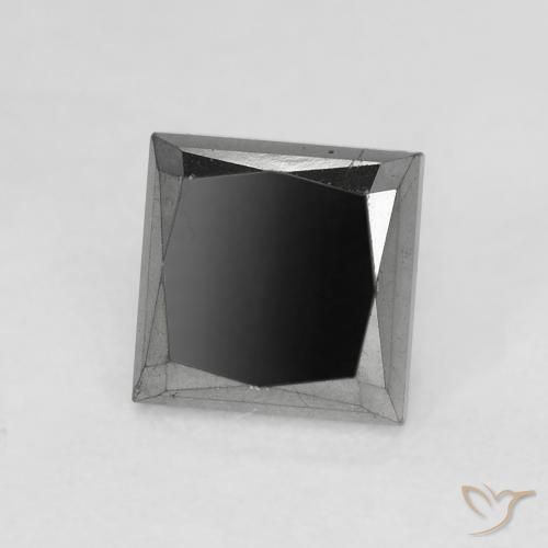 0.98캐럿 천연 검은색 다이아몬드, 정사각형, 불투명체
